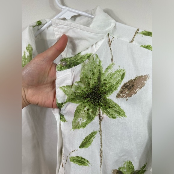 Floral Button-Up Shirt Cotton Women's Additions by Chico's Size 3 - Picture 2 of 16